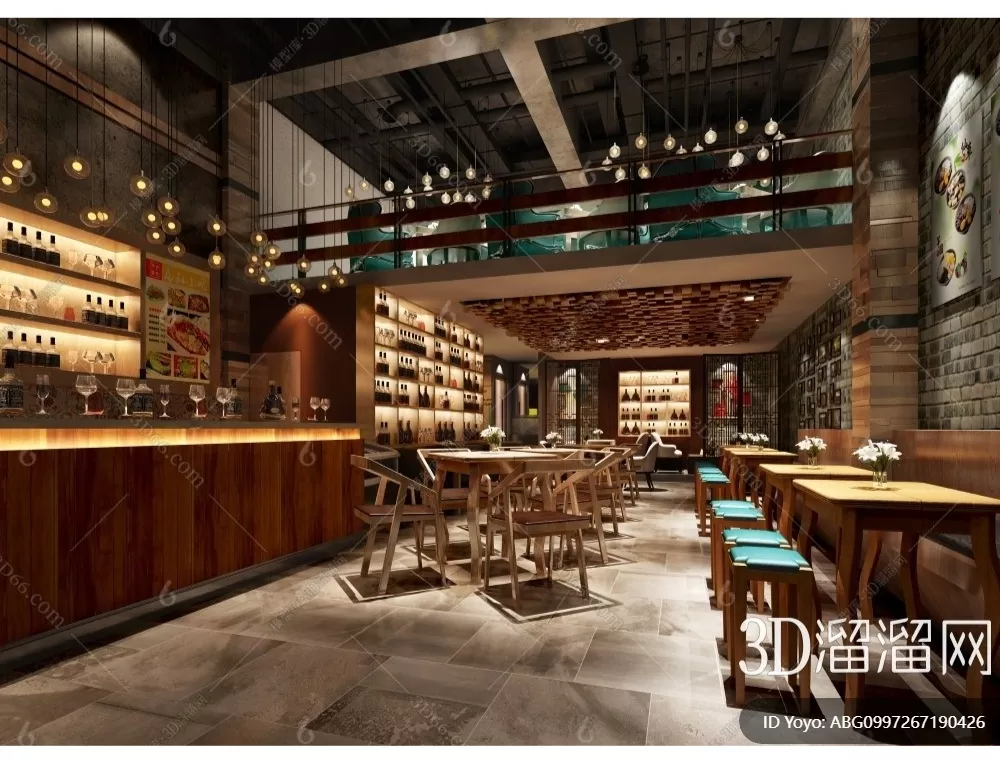 RESTAURANT – 3D SCENES – BLOCKS – 3D MODELS – 108 – PRO