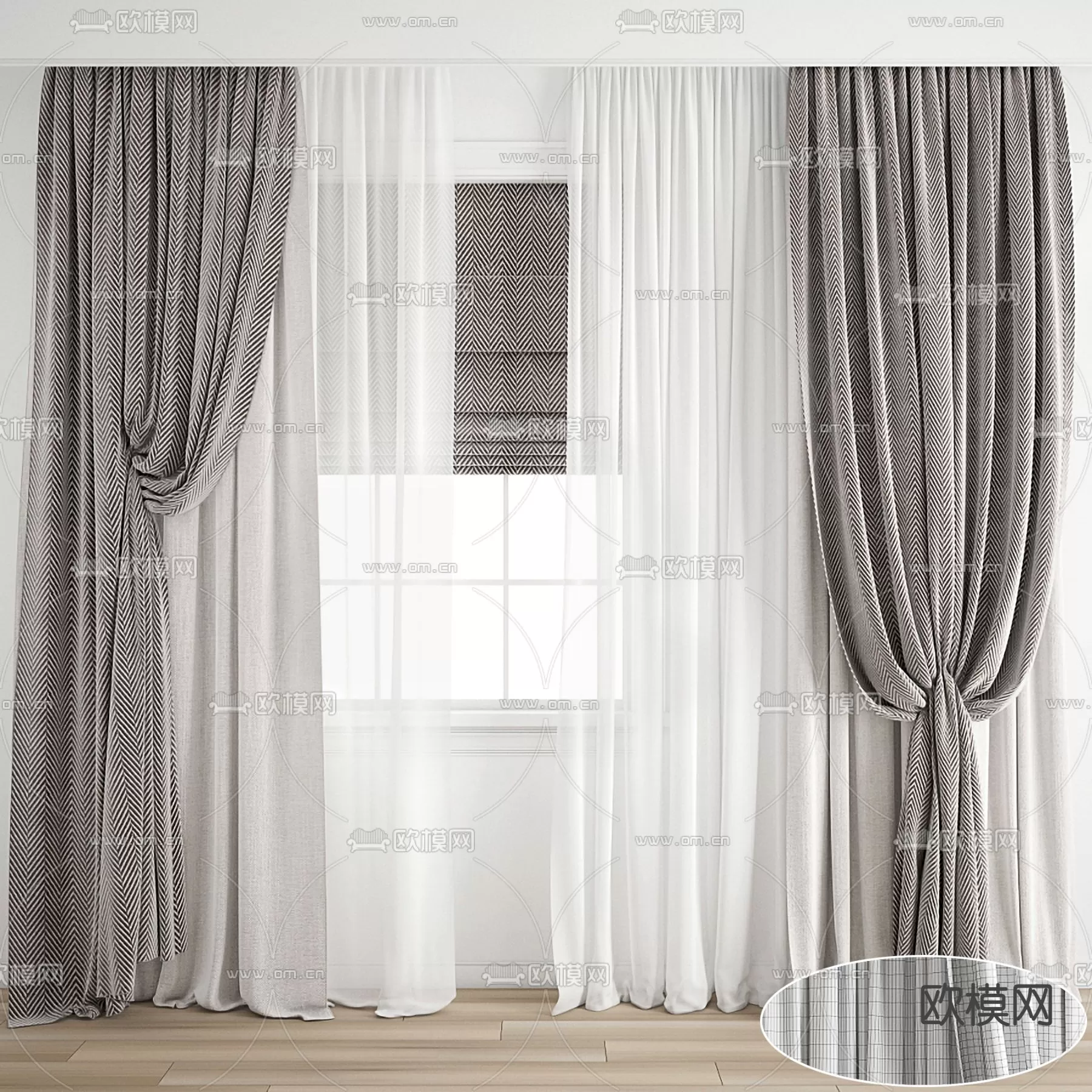 MODERN CURTAIN – 3D MODELS – 008 – PRO