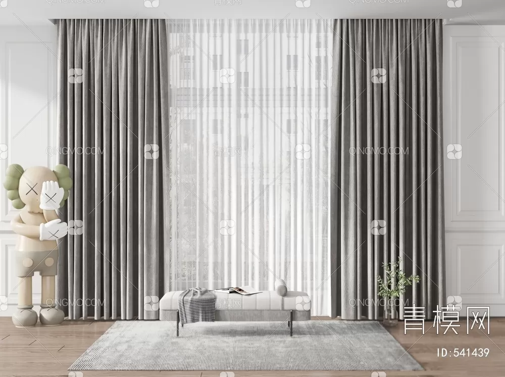 MODERN CURTAIN – 3D MODELS – 017 – PRO