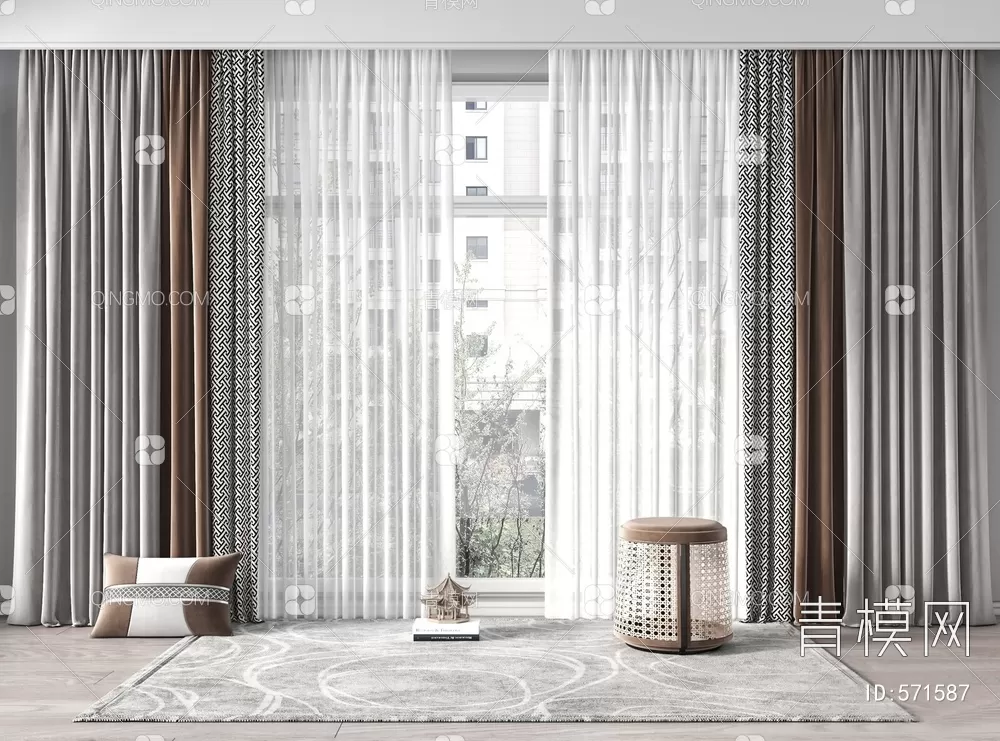 MODERN CURTAIN – 3D MODELS – 025 – PRO