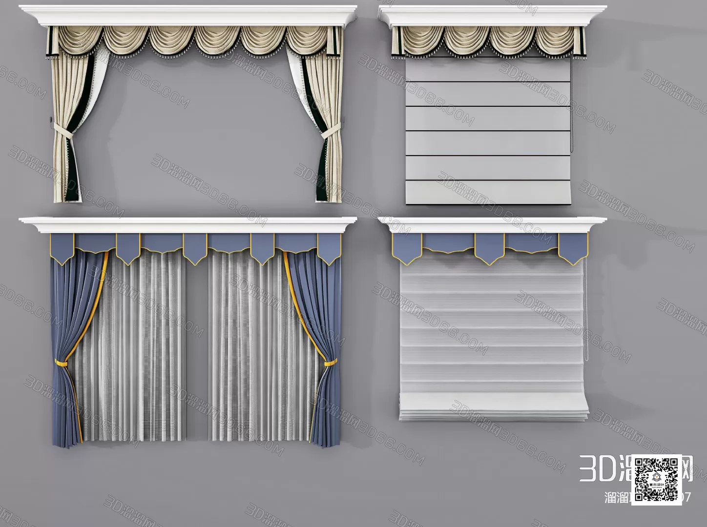 MODERN CURTAIN – 3D MODELS – 095 – PRO