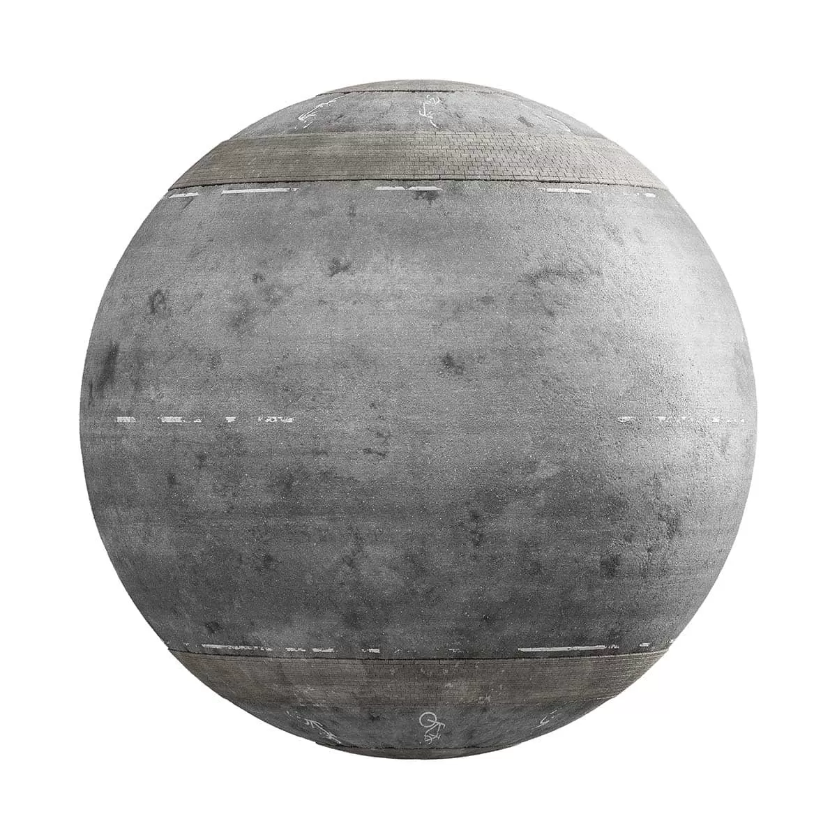 PBR Textures Volume 24 – Roads & Tracks – 4K – 8K – damaged_road_with_pavement_and_lanes_24_58