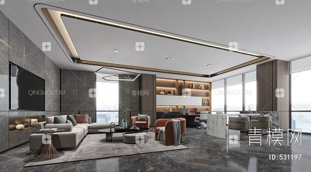 OFFICE SCENES – BLOCKS 3D MODELS – 153 – PRO