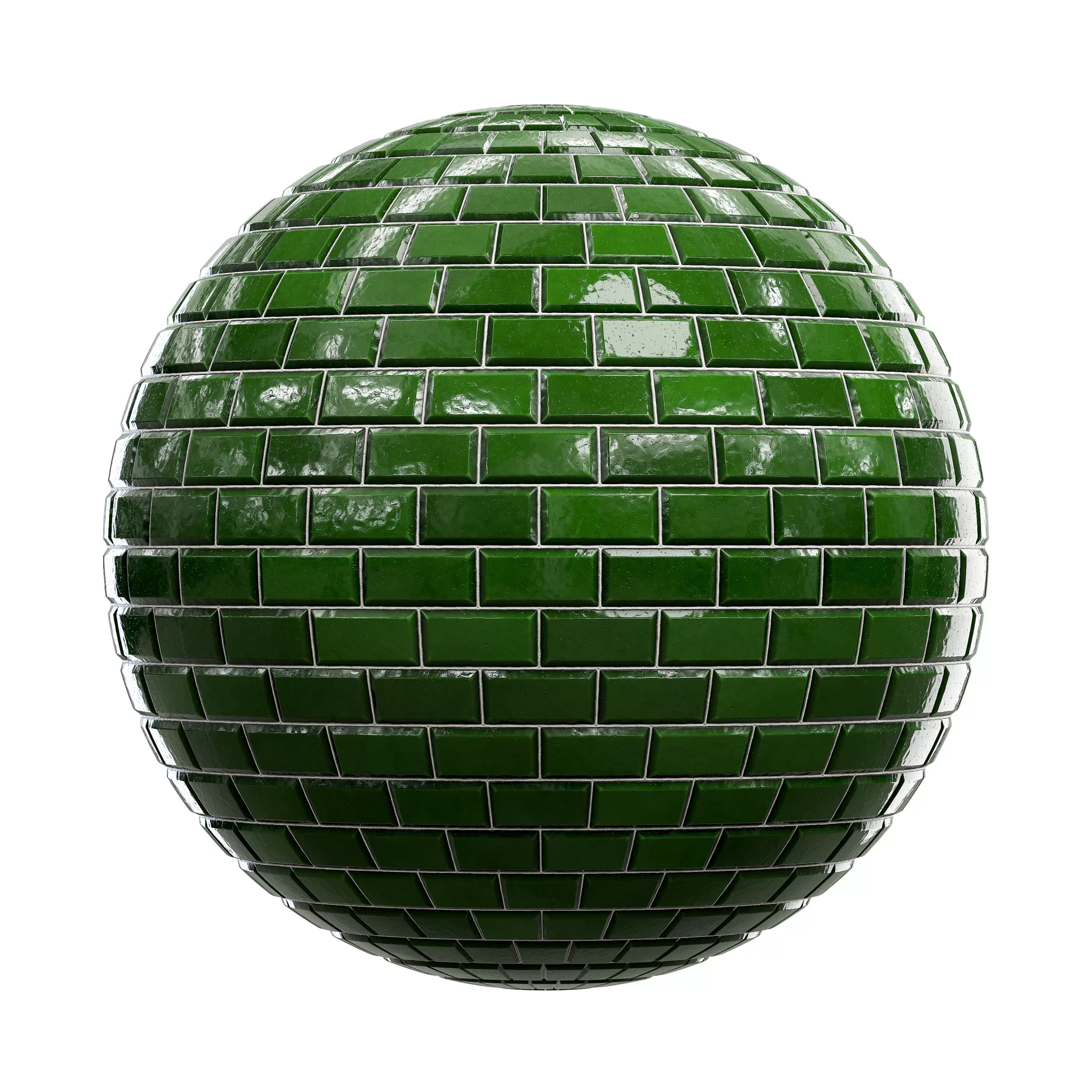 Blocks Exterior Brick Walls PBR Textures – 4K – 8K – shiny_green_brick_wall_45_44