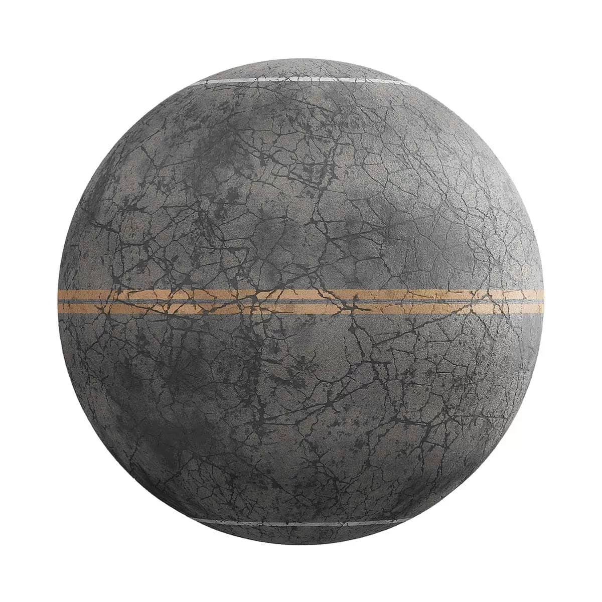 PBR Textures Volume 24 – Roads & Tracks – 4K – 8K – damaged_road_with_lanes_24_31