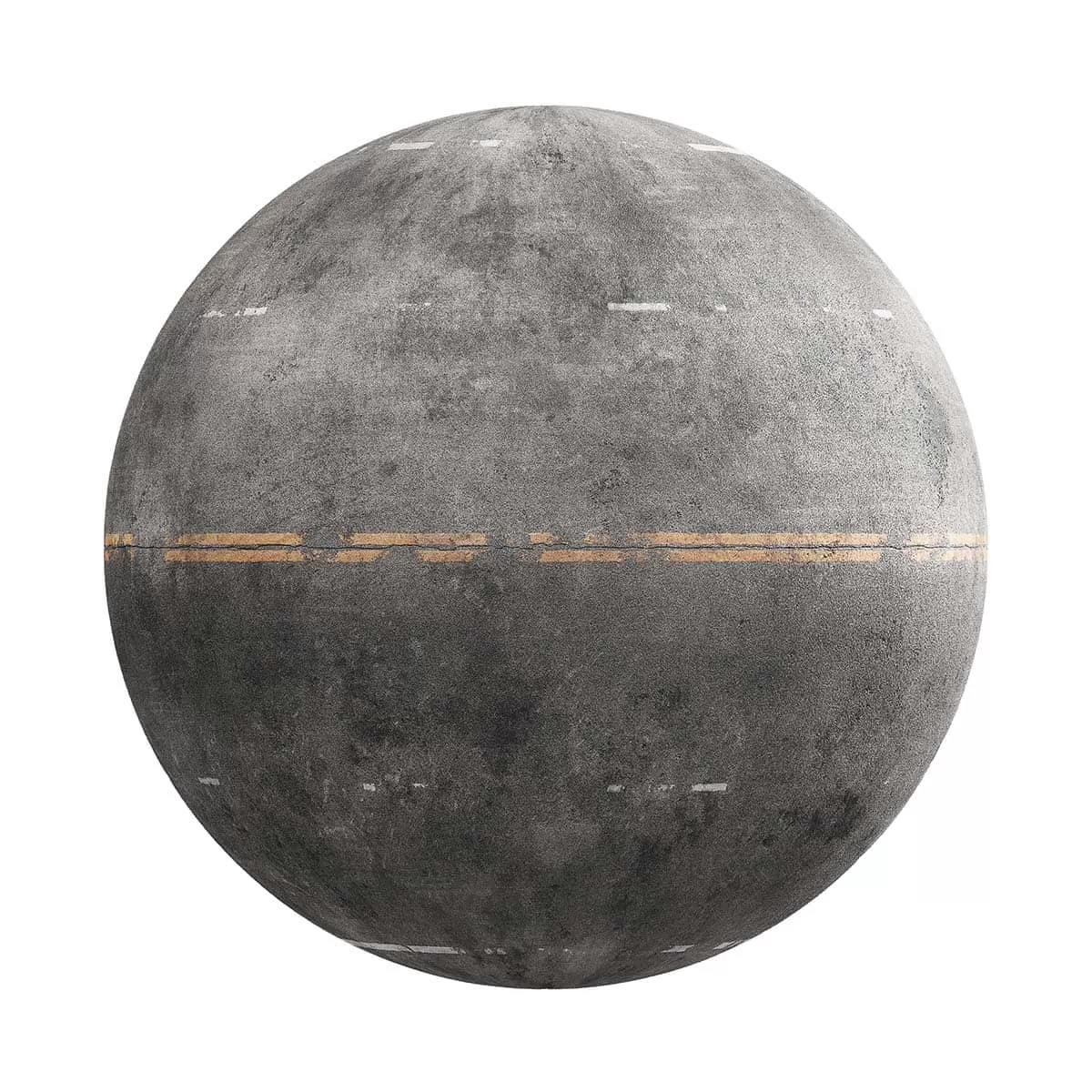 PBR Textures Volume 24 – Roads & Tracks – 4K – 8K – damaged_road_with_lanes_24_42