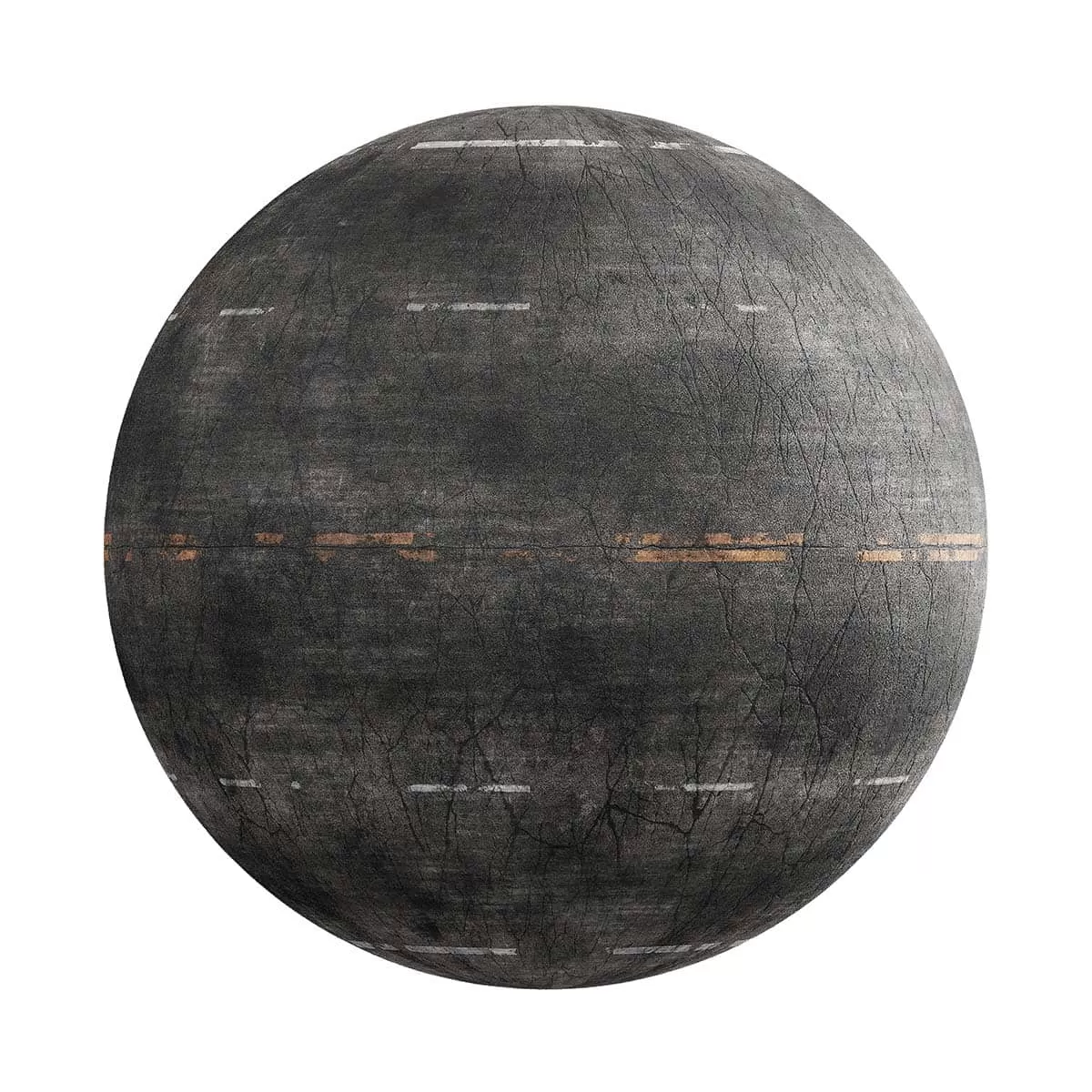 PBR Textures Volume 24 – Roads & Tracks – 4K – 8K – damaged_road_with_lanes_24_43