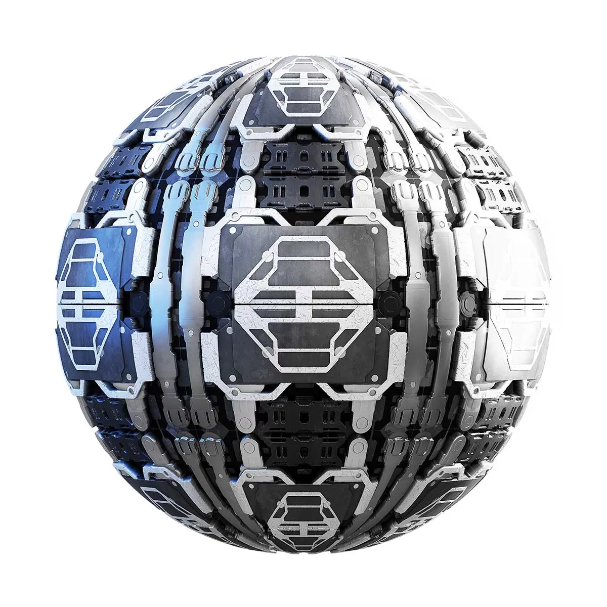 PBR Textures Volume 32 – Sci-Fi – 4K – 8K – black_and_white_station_wall_28_07