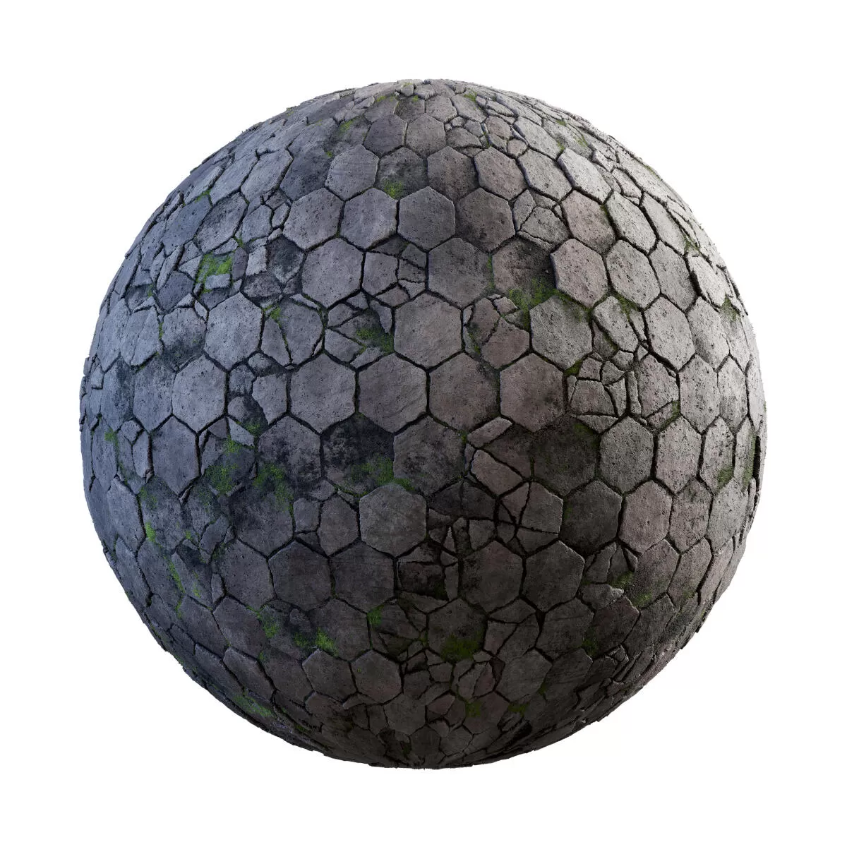 PBR Textures Volume 34 – Pavements – 4K – damageded_hexagon_concrete_pavement_with_moss_36_50 PBR Textures Volume 34 – Pavements – 4K – damageded_hexagon_concrete_pavement_with_moss_36_50