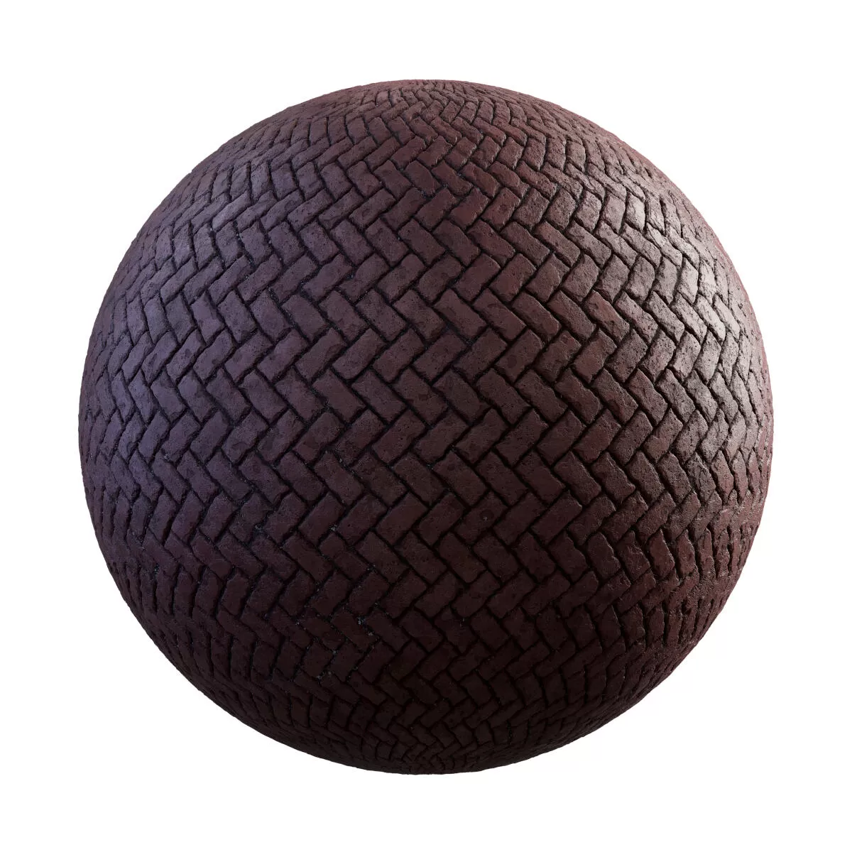 PBR Textures Volume 34 – Pavements – 4K – dark_red_brick_herringone_pavement_36_25