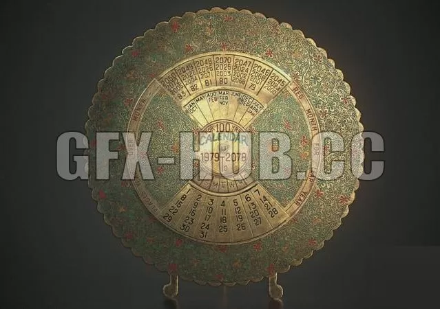 PBR Game 3D Model – 100 Year Calendar