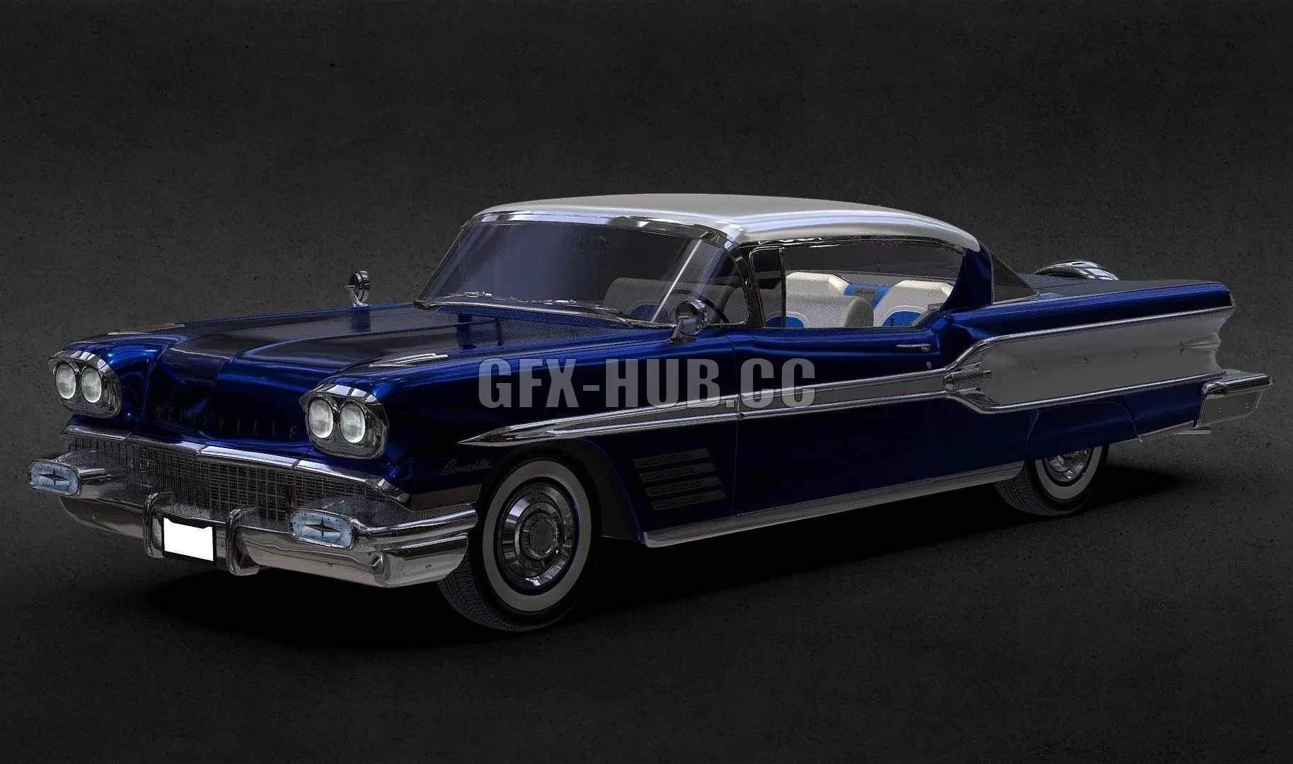 PBR Game 3D Model – 1958 Pontiac Bonneville hardtop