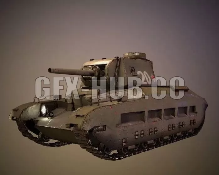 PBR Game 3D Model – A12 Infantry Tank Mk II Matilda II