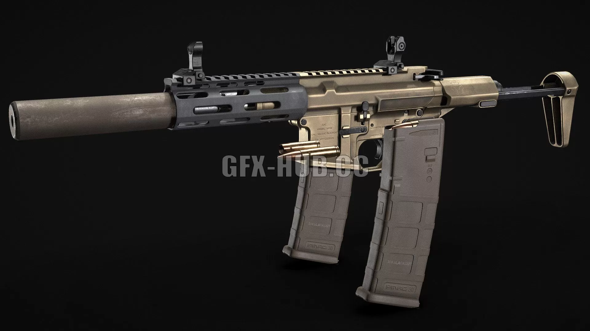 PBR Game 3D Model – AAC Honey Badger