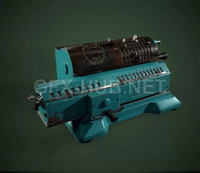 PBR Game 3D Model – Adding machine