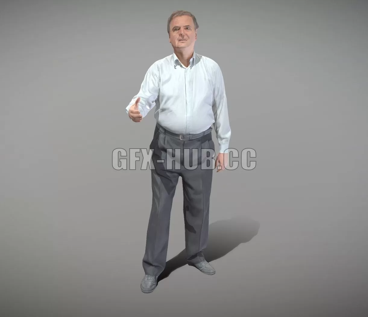 PBR Game 3D Model - Adult male in office style is shaking hand - 3DSKY  Decor Helper