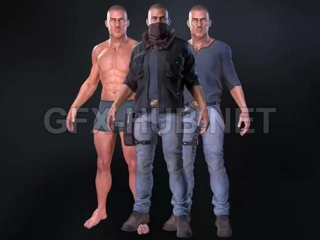 PBR Game 3D Model – Adventure Character low-poly