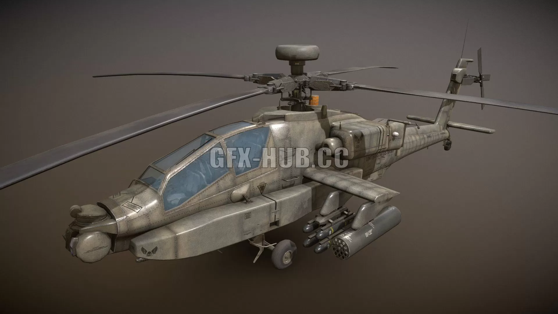PBR Game 3D Model – AH-64D Apache Longbow