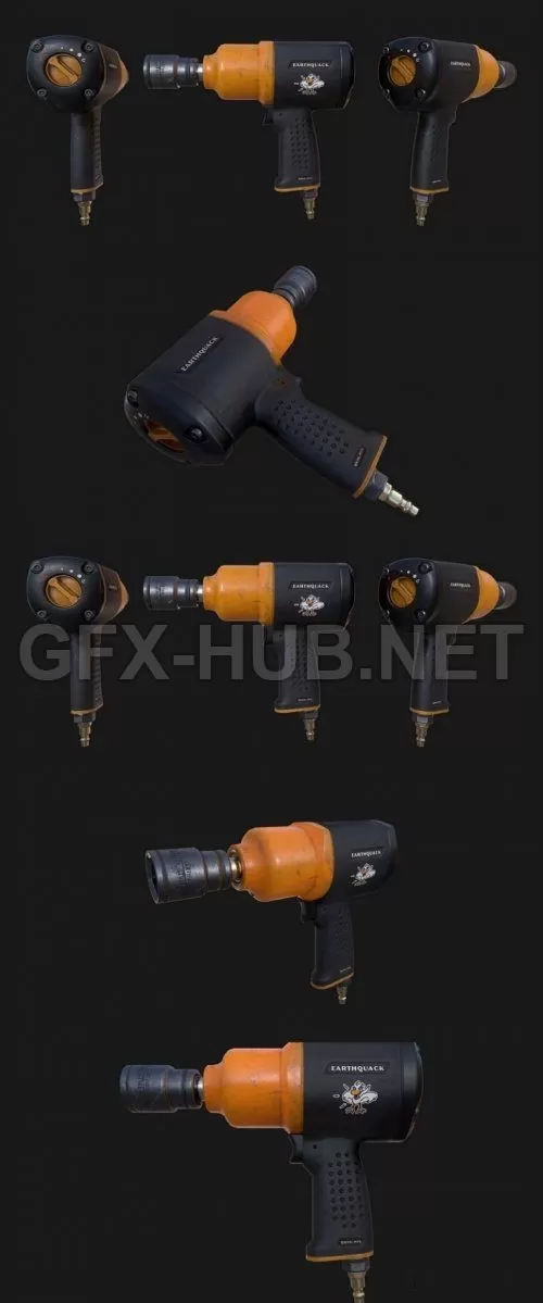 PBR Game 3D Model – Air Impact Wrench