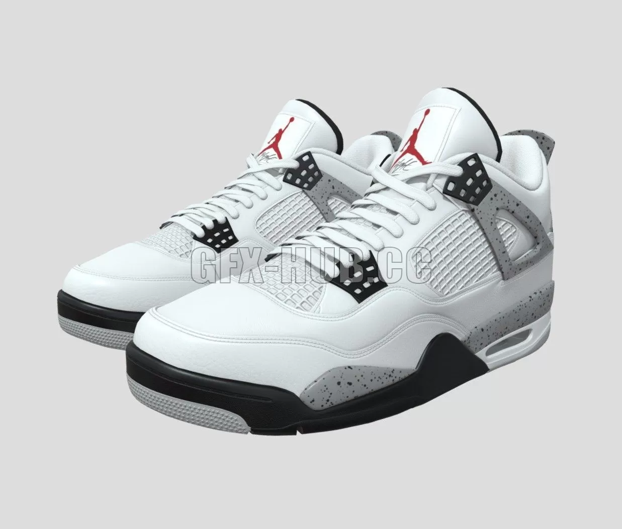 PBR Game 3D Model – Air Jordan 4 Retro Cement