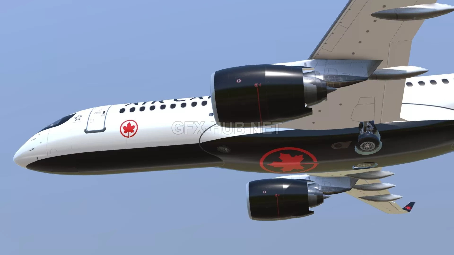 PBR Game 3D Model – Airbus A220 300 aka Bombardier CS300