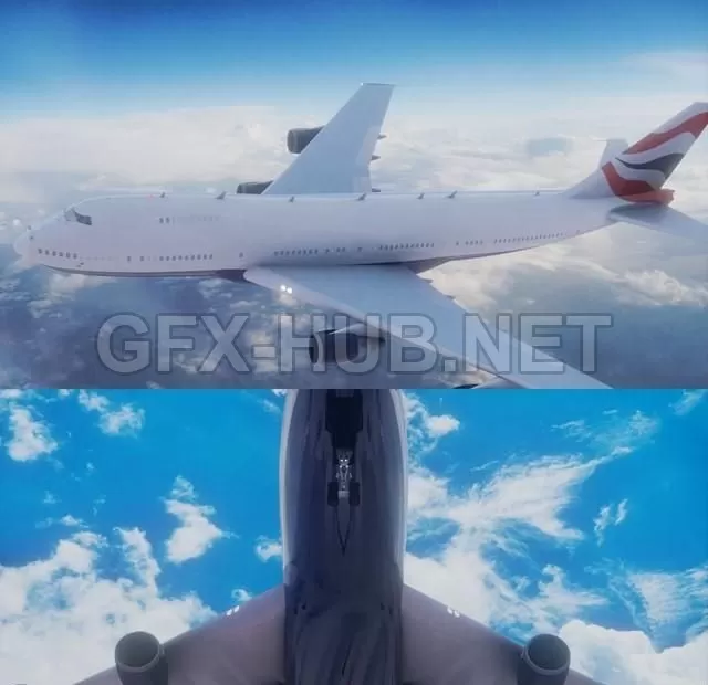 PBR Game 3D Model – Airliner Fully rigged