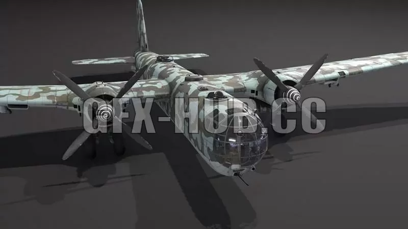 PBR Game 3D Model – Airplane He 177 A-5
