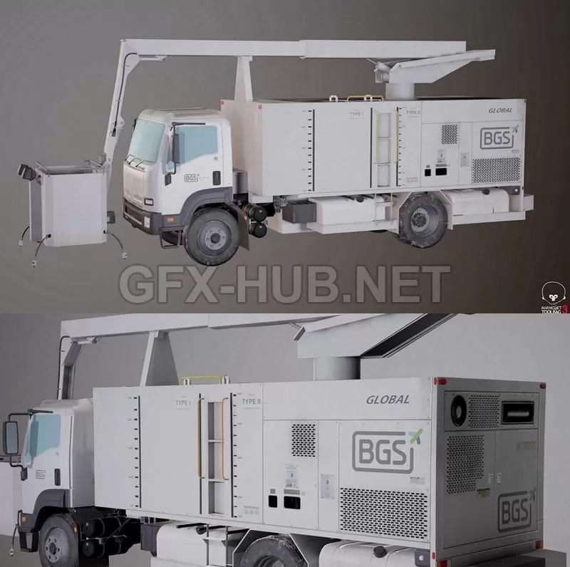 PBR Game 3D Model – Airport Service Truck PBR