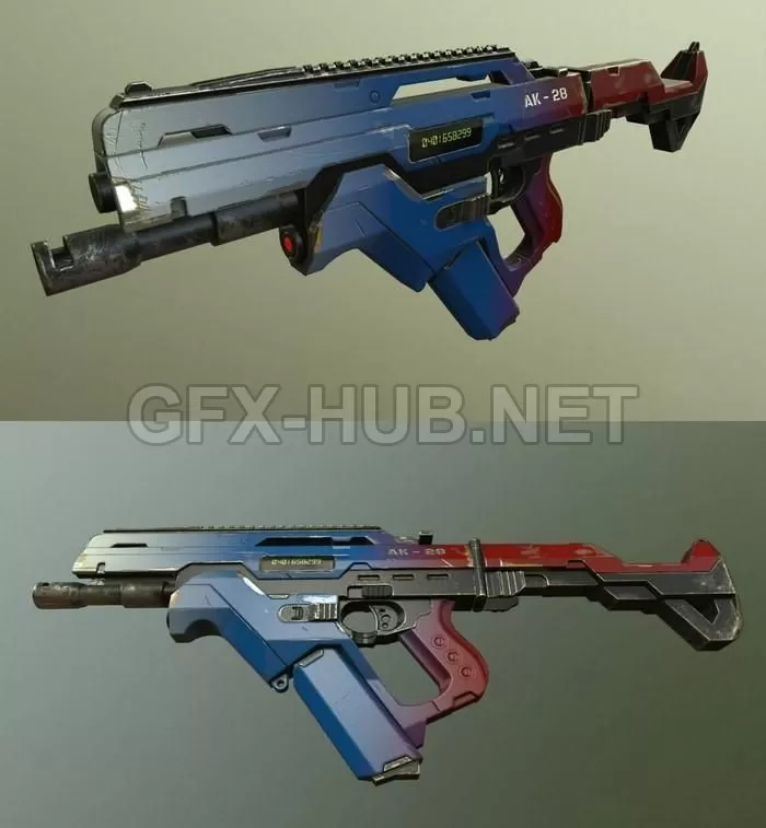 PBR Game 3D Model – AK-28 Concept