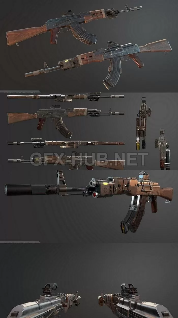 PBR Game 3D Model – AKM – 1959