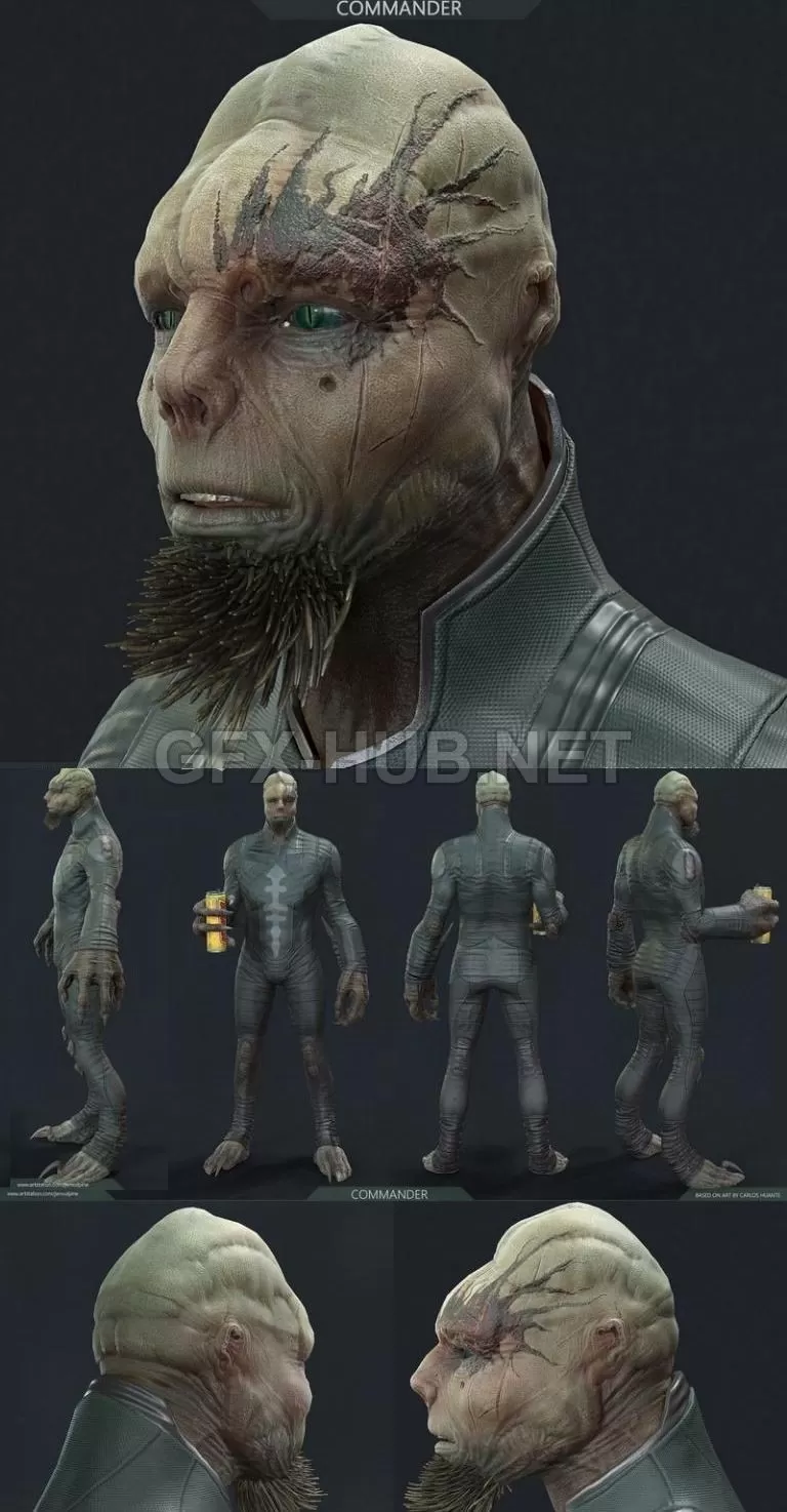 PBR Game 3D Model – Alien Commander