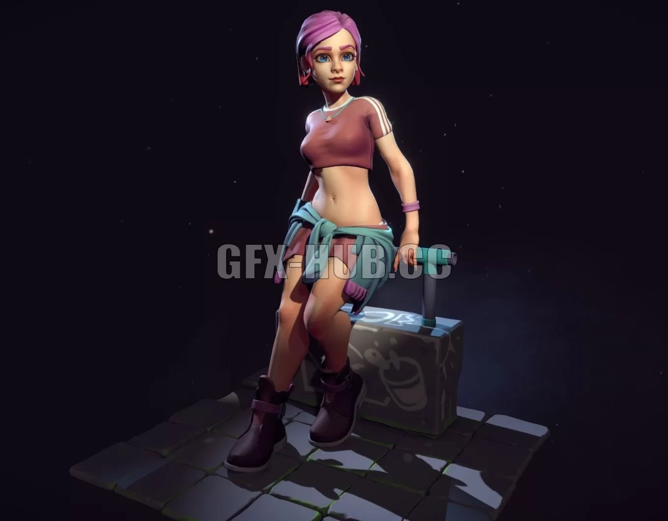 PBR Game 3D Model – Alisia