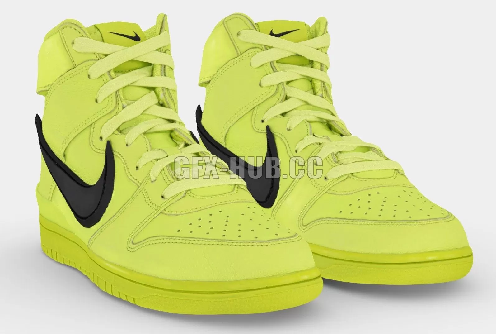 PBR Game 3D Model – Ambush X Nike Dunk High Flash Lime