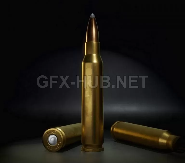 PBR Game 3D Model – Ammo Pack 02 – Rifle