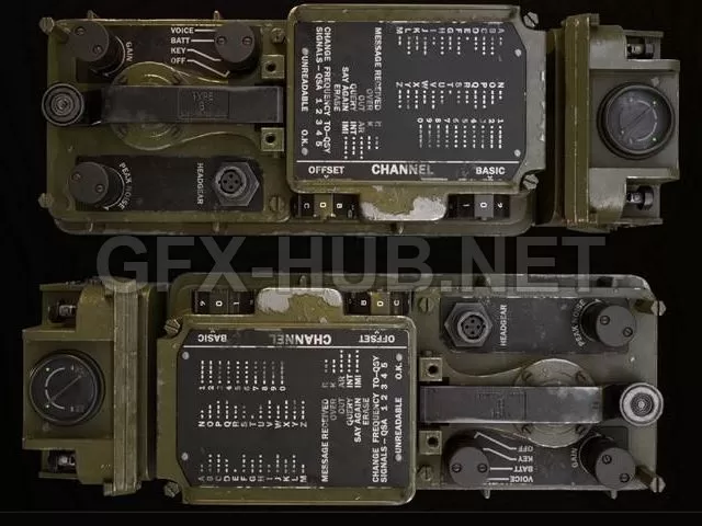 PBR Game 3D Model – Analog radio A16-PRC316