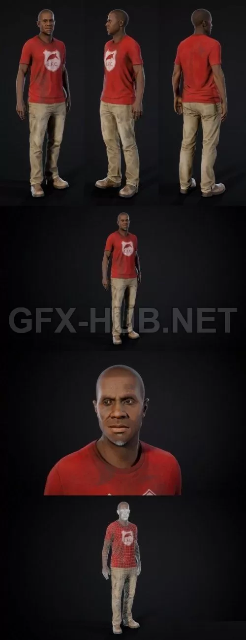 PBR Game 3D Model – Andre