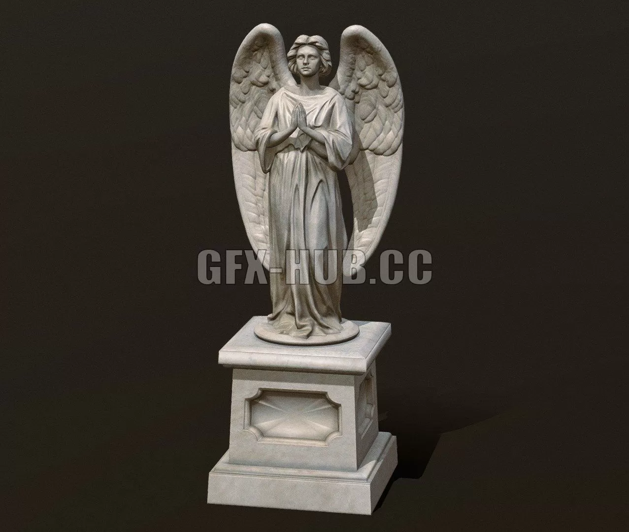 PBR Game 3D Model - Angel Statue - 3DSKY Decor Helper