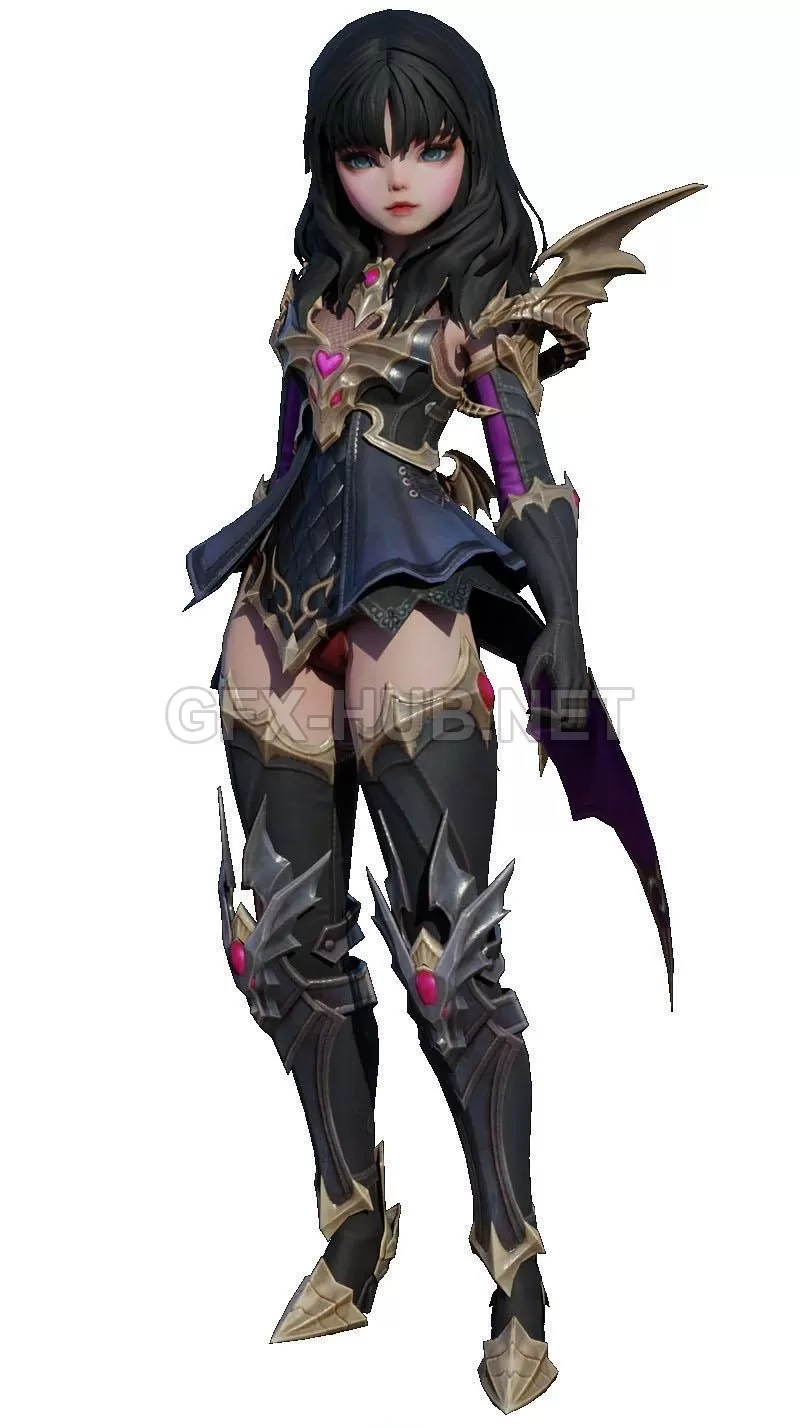 PBR Game 3D Model – Angela