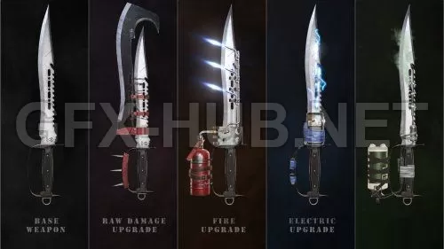 PBR Game 3D Model – Anti – Zombie Machete