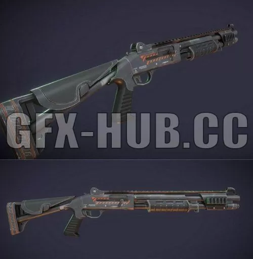 PBR Game 3D Model – Apocalypse Weapons Shotgun
