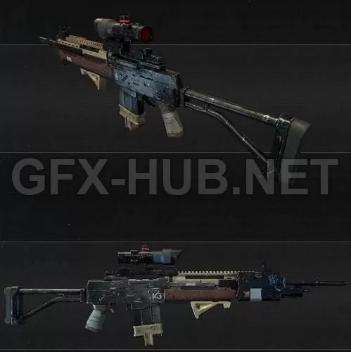 PBR Game 3D Model – AR 5 Rifle PBR