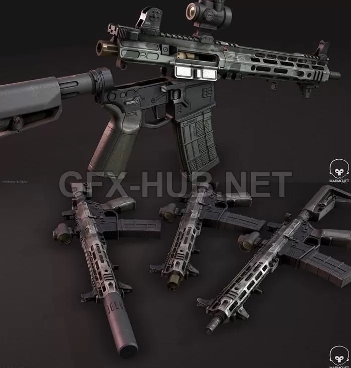 PBR Game 3D Model – AR-15 SLR Rifleworks