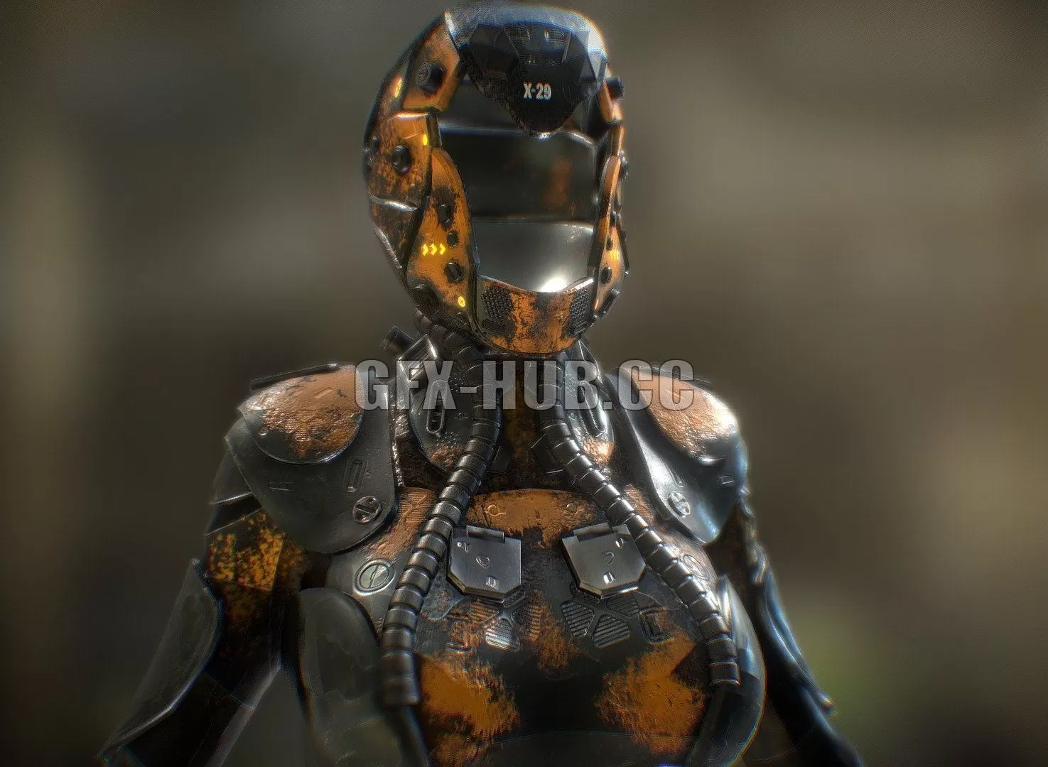 PBR Game 3D Model – ARMOR CYBER Z29