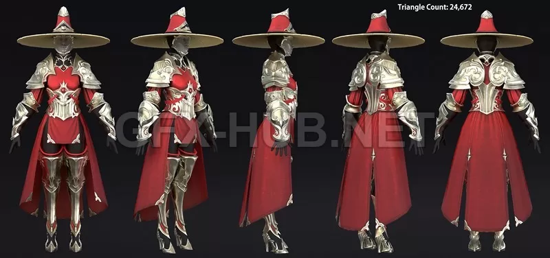 PBR Game 3D Model – Armor Set