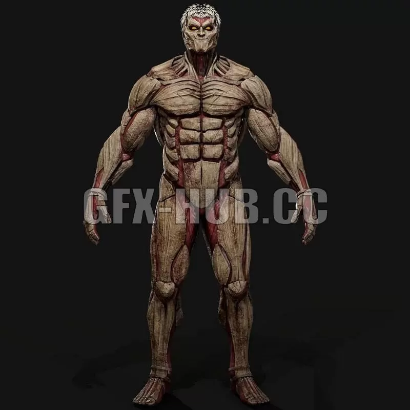 PBR Game 3D Model – Armored Titan
