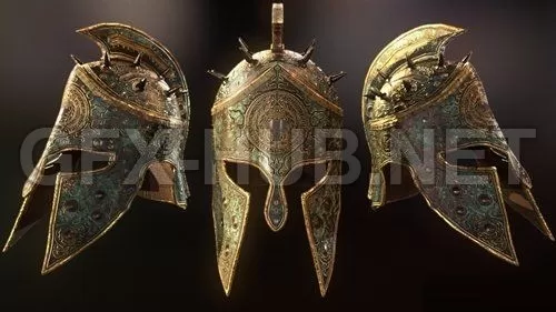 PBR Game 3D Model – ArtStation – Antique helmet