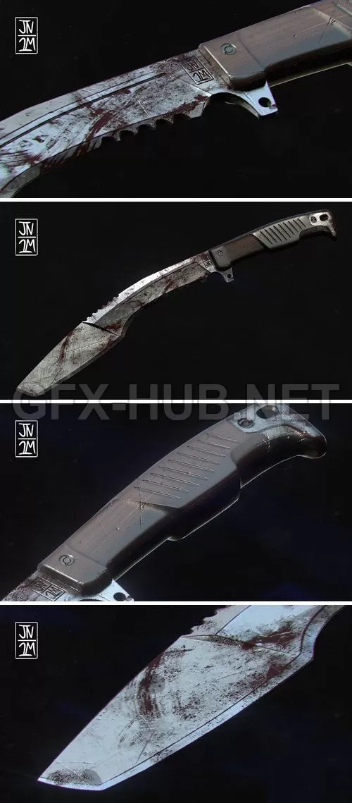 PBR Game 3D Model – ArtStation – Kukri knife