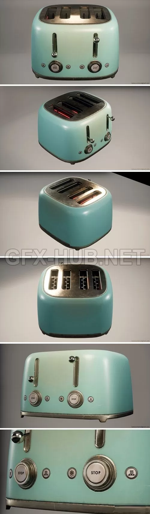 PBR Game 3D Model – ArtStation – Retro Toaster