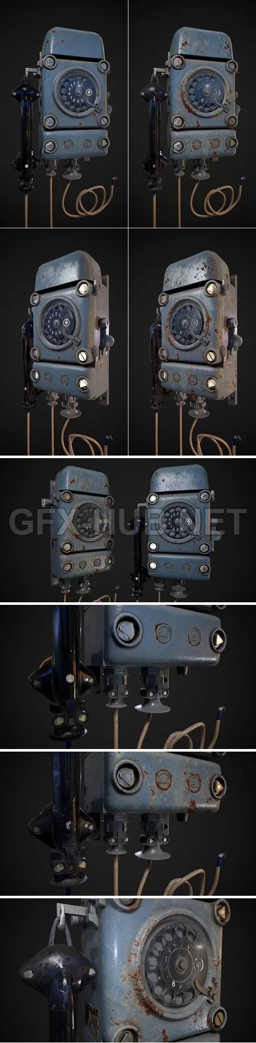 PBR Game 3D Model – ArtStation – Vintage Dial Phone