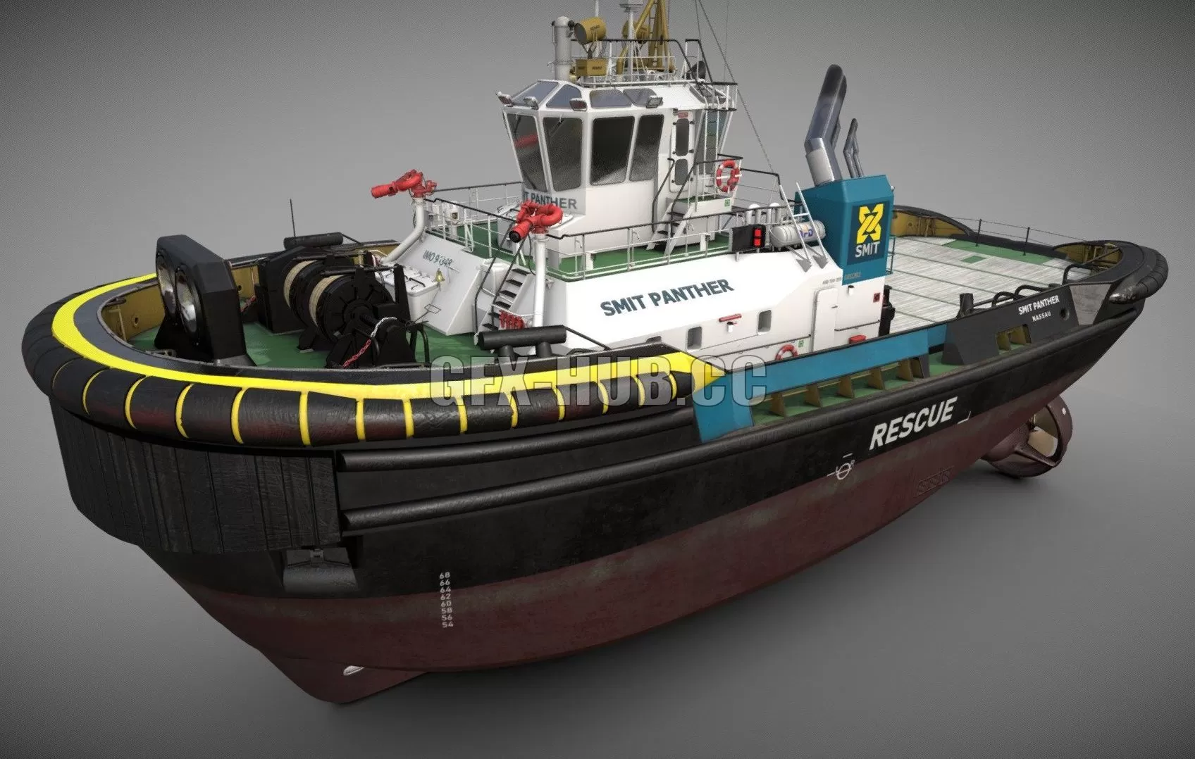 PBR Game 3D Model – ASD Tug 3213 Smit Panther